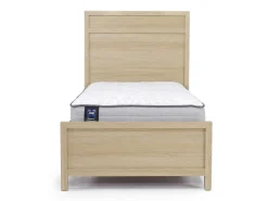 Mor Furniture Merrifield Panel Bed, Dresser, Mirror & Nightstand In Pecan Sandy, Twin