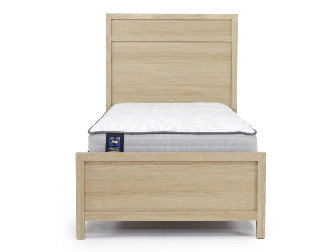 Mor Furniture Merrifield Panel Bed, Dresser, Mirror & Nightstand In Pecan Sandy, Twin