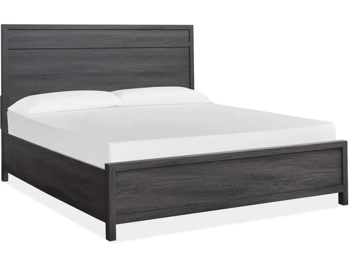 Mor Furniture Merrifield Panel Bed, Dresser, Mirror & Nightstand In Pecan Sandy, Twin