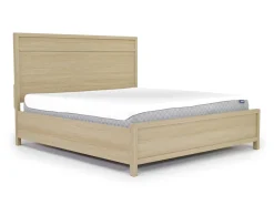 Mor Furniture Merrifield Panel Bed, Dresser, Mirror & Nightstand In Pecan Sandy, Twin