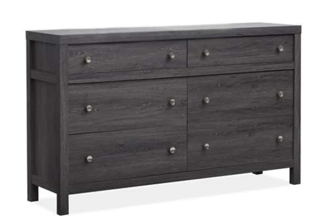Mor Furniture Merrifield Panel Bed, Dresser, Mirror & Nightstand In Pecan Sandy, Twin