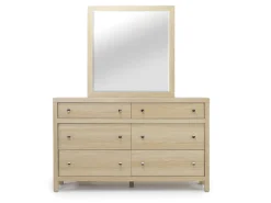 Mor Furniture Merrifield Panel Bed, Dresser, Mirror & Nightstand In Pecan Sandy, Twin