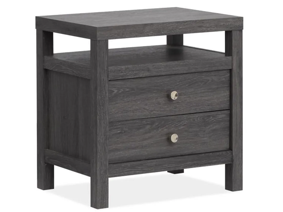 Mor Furniture Merrifield Panel Bed, Dresser, Mirror & Nightstand In Pecan Sandy, Twin