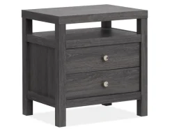 Mor Furniture Merrifield Panel Bed, Dresser, Mirror & Nightstand In Pecan Sandy, Twin