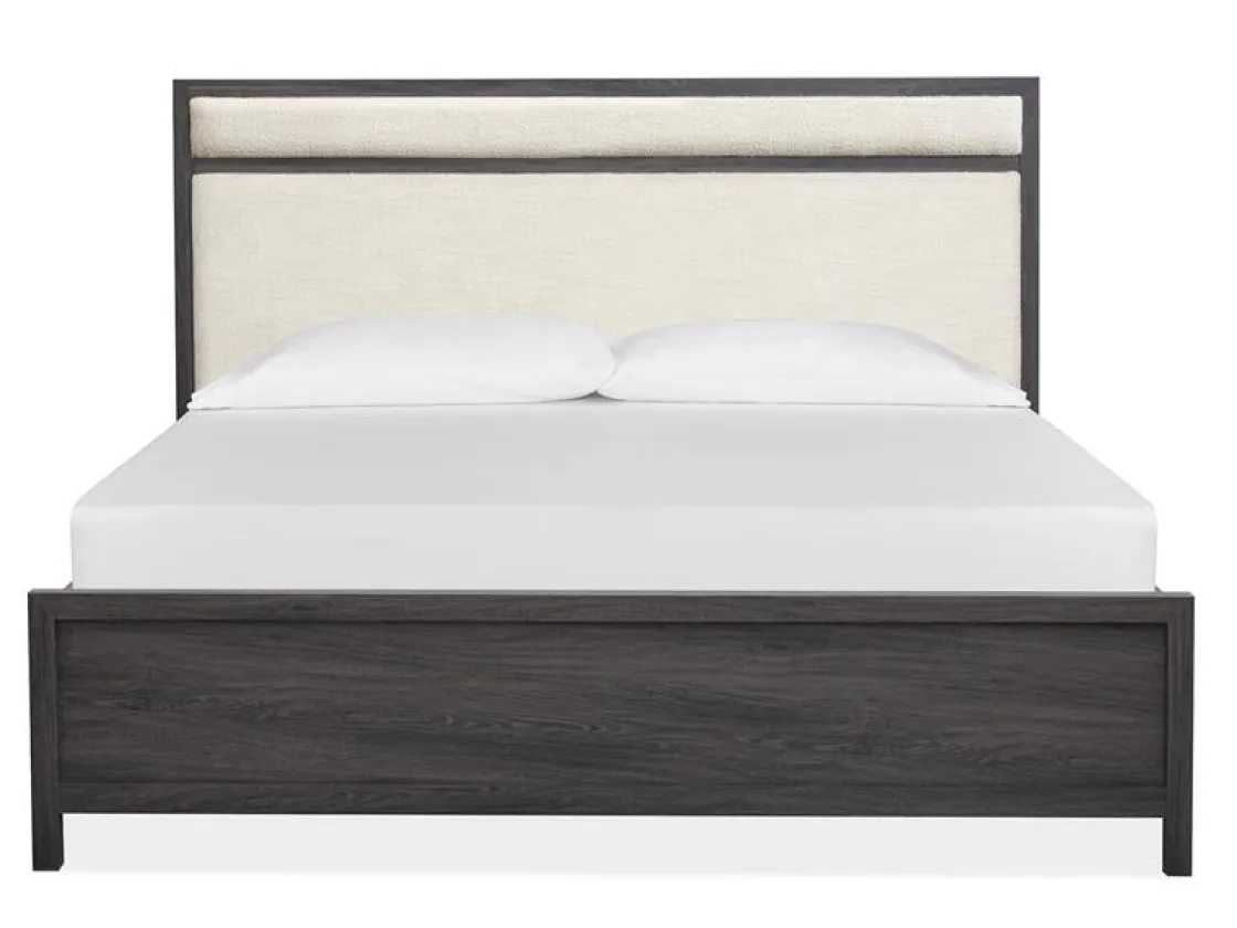Mor Furniture Merrifield Upholstered Bed In Raisin Black, Twin