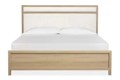 Mor Furniture Merrifield Upholstered Bed, Dresser, Mirror & Nightstand In Raisin Black, Twin