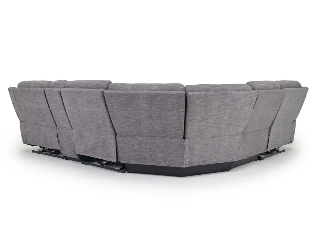Mor Furniture Mia 6 Piece 2 Power Sectional W/ 2 Power Armless Recliner In Gray