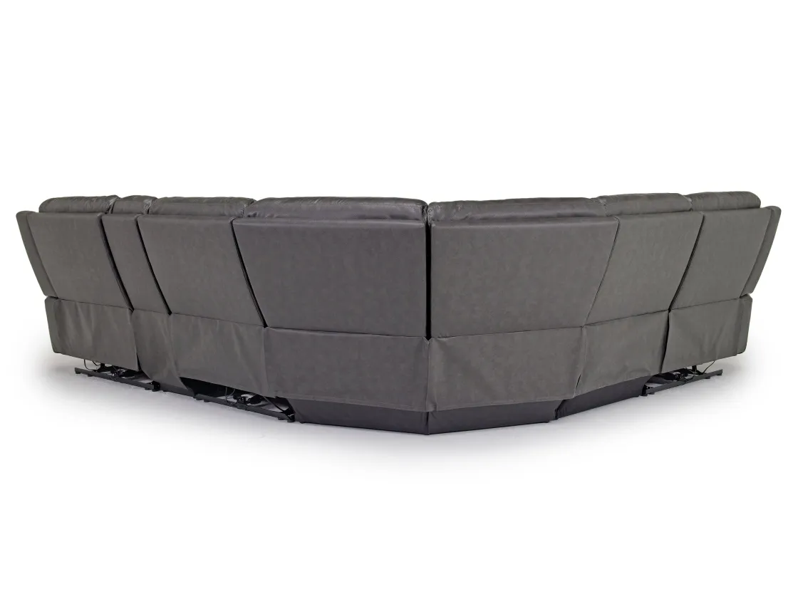Mor Furniture Mia 6 Piece 2 Power Sectional W/ 2 Power Armless Recliner In Gray