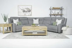 Mor Furniture Mia 6 Piece Reclining Sectional W/ Armless Recliner In Gray