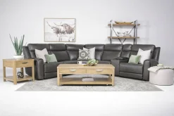 Mor Furniture Mia 6 Piece Reclining Sectional In Gray