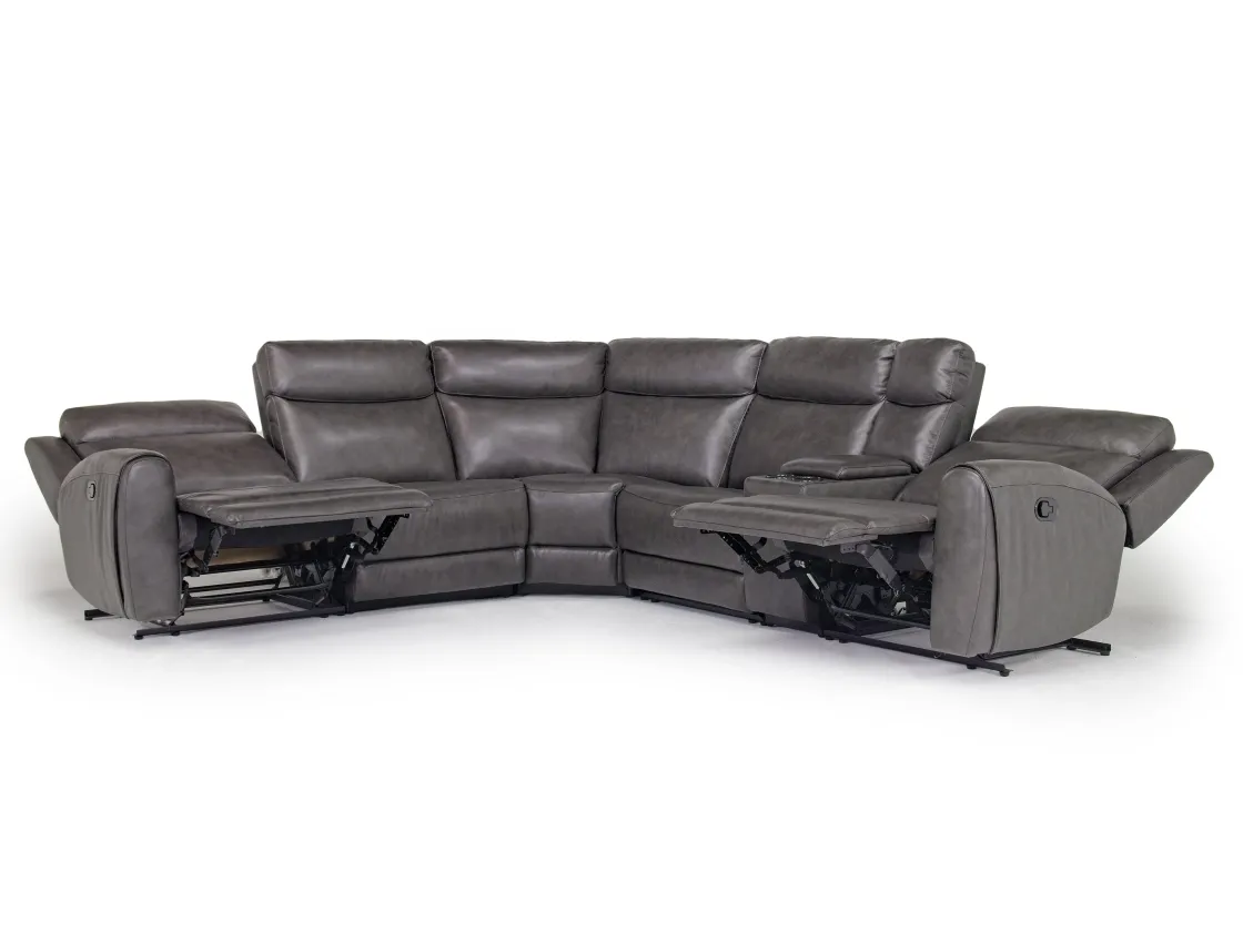 Mor Furniture Mia 6 Piece Reclining Sectional In Gray