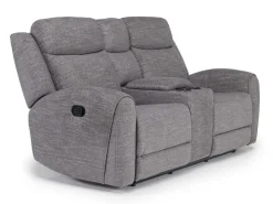 Mor Furniture Mia Reclining Sofa & Console Loveseat In Gray