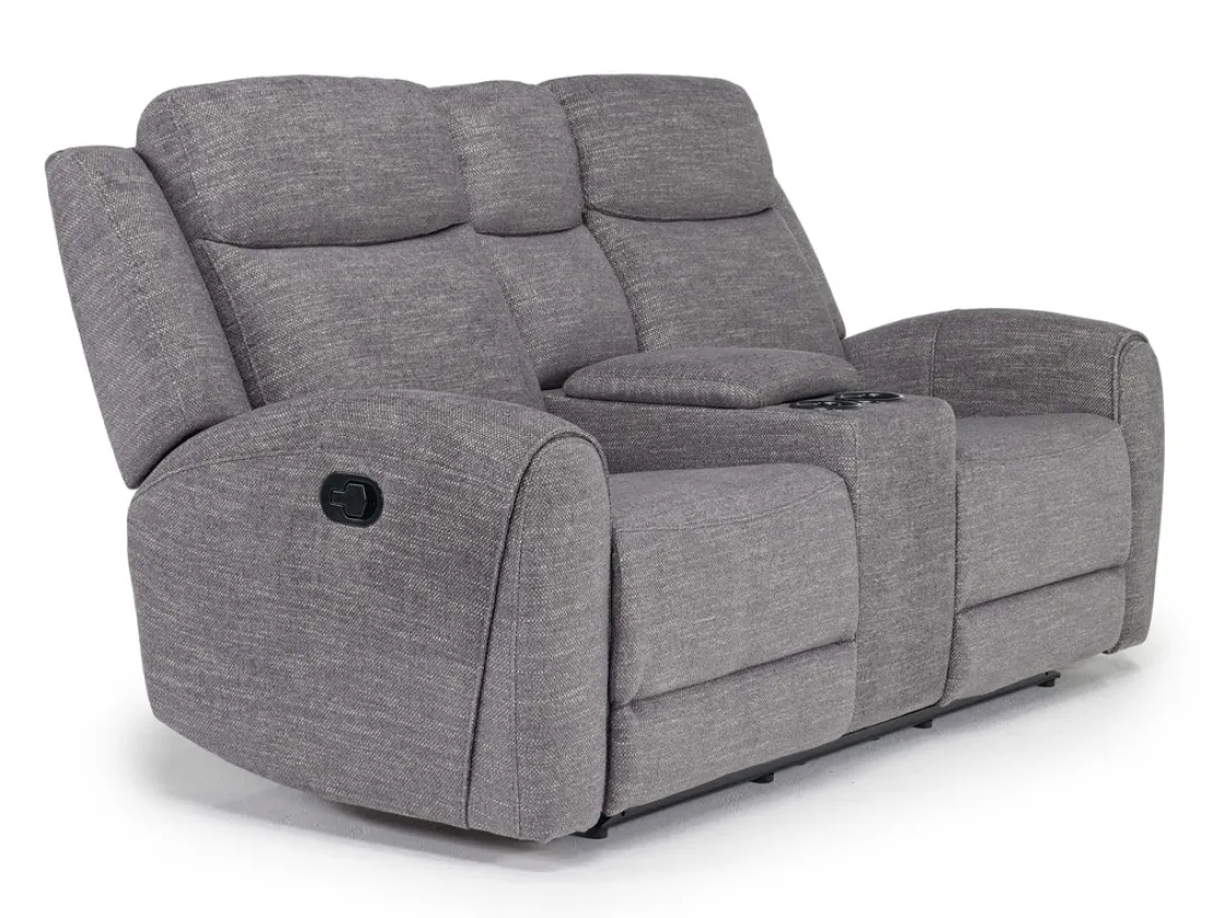 Mor Furniture Mia Reclining Sofa & Console Loveseat In Gray