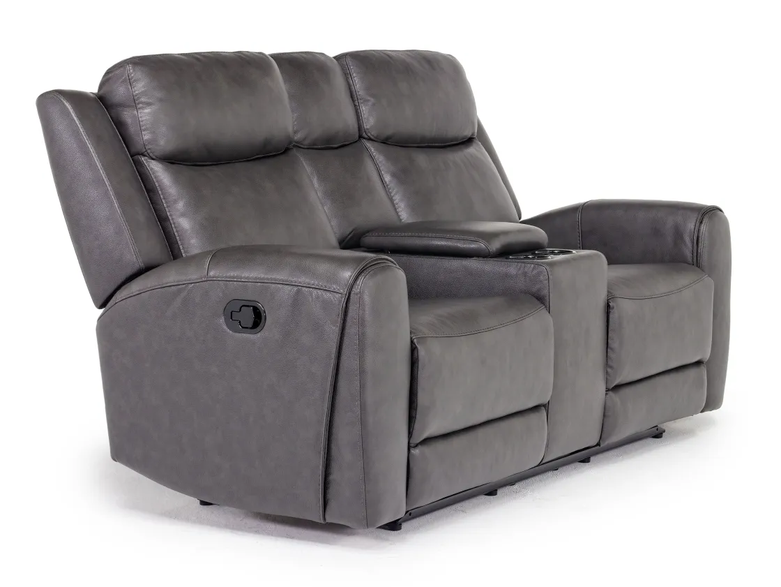 Mor Furniture Mia Reclining Sofa & Console Loveseat In Gray