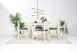 Mor Furniture Miami Adjustable Dining Table & 4 Stools In Gray