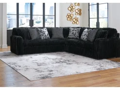 Mor Furniture Midnight Madness 3 Piece Sectional In Onyx