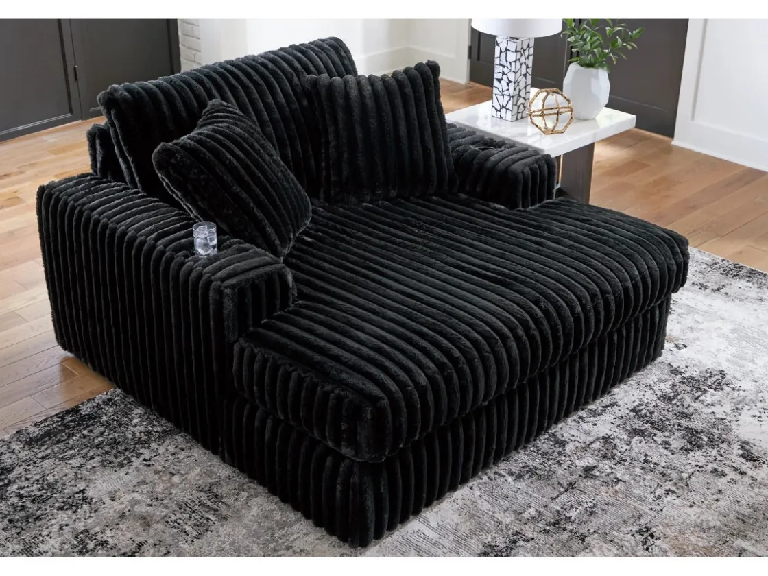 Mor Furniture Midnight Madness Chaise In Onyx