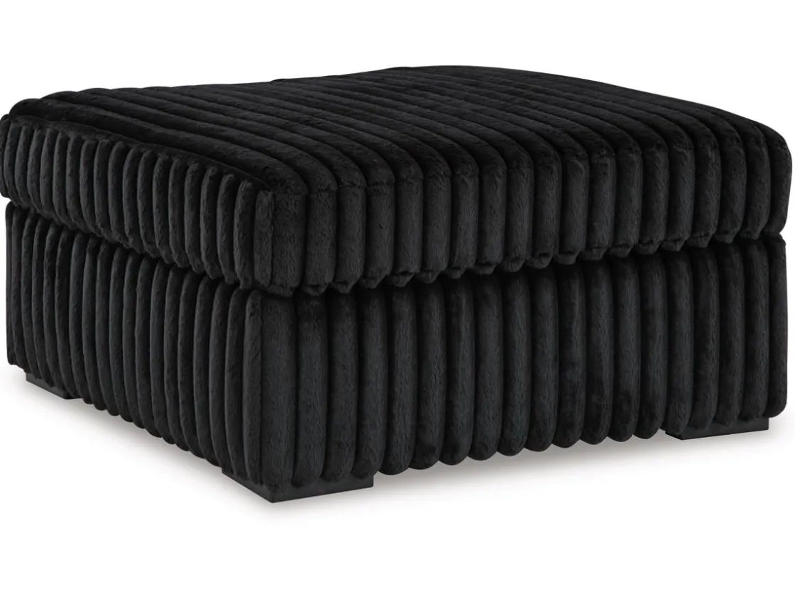 Mor Furniture Midnight Madness Ottoman In Onyx