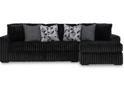 Mor Furniture Midnight Madness Sofa Chaise Sectional In Onyx, Left Facing