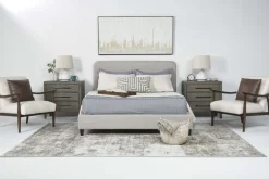 Mor Furniture Modern Upholstered Panel Bed In Sand, Twin