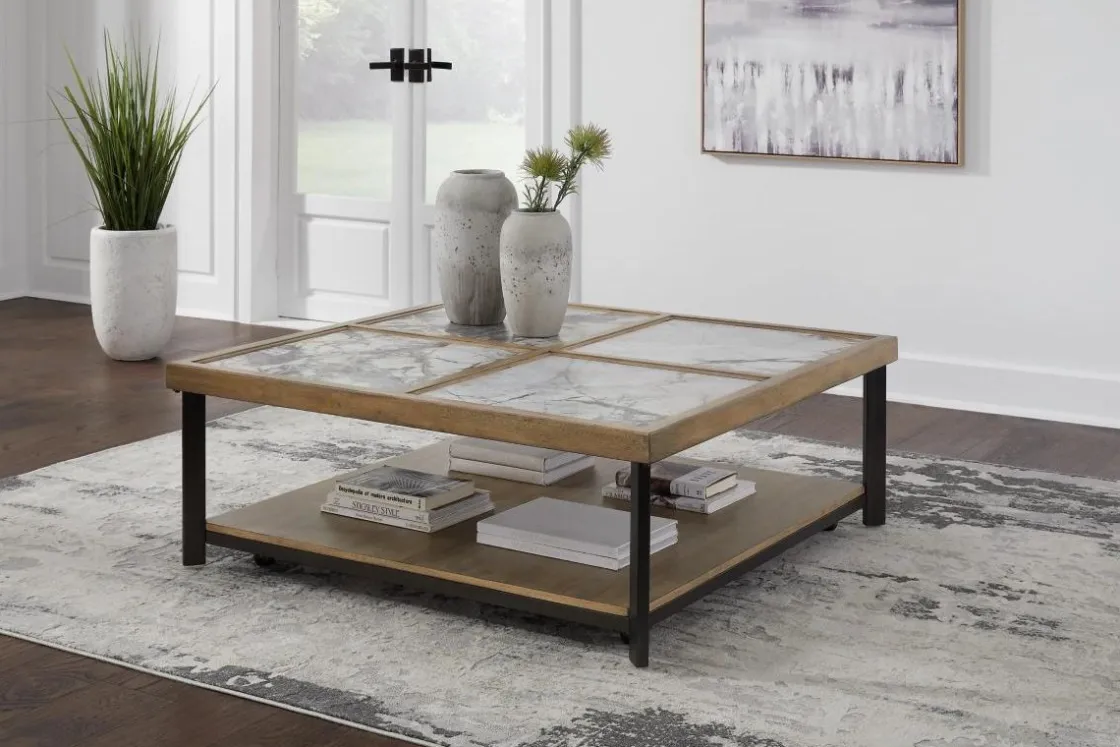 Mor Furniture Montia Coffee Table In Brown/Black/Gray