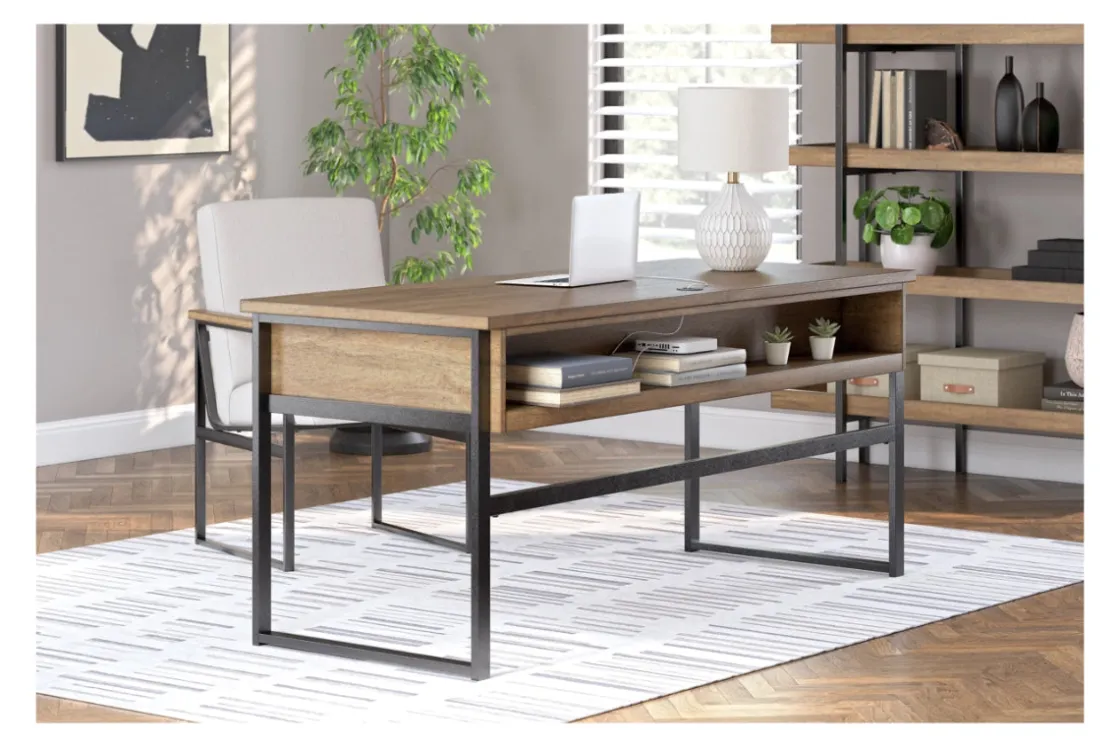 Mor Furniture Montia Desk Chair In Light Brown/Gray