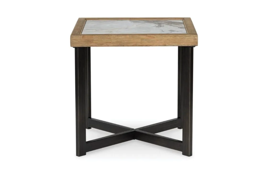 Mor Furniture Montia End Table In Brown/Black/Gray