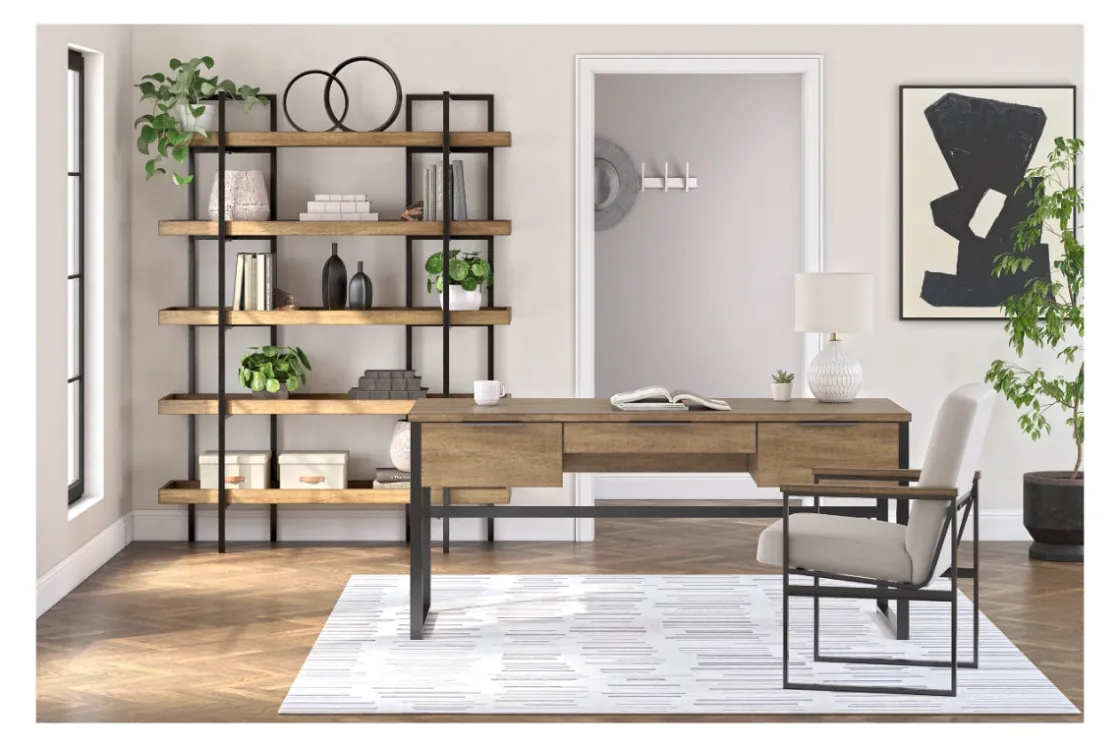 Mor Furniture Montia Office Desk In Brown/Gray