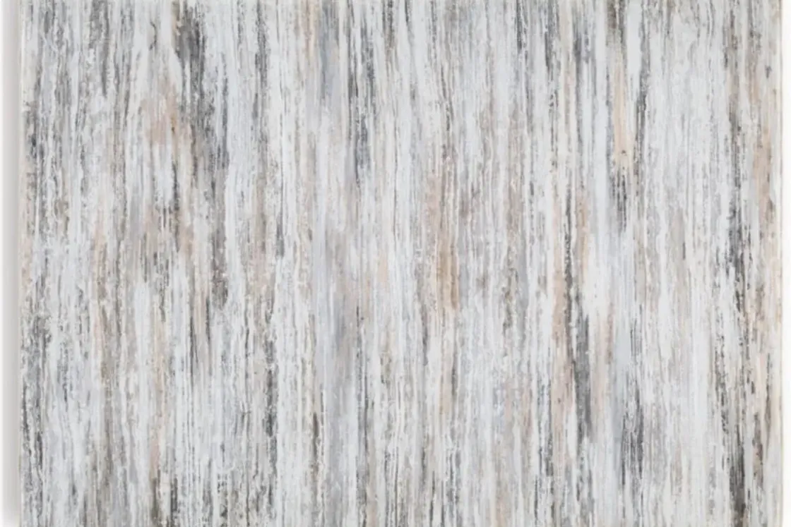 Mor Furniture Nace Abstract Rug In Gray/Taupe/White, 5’ X 7’