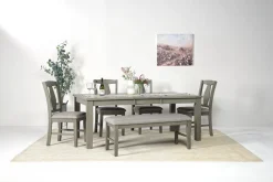 Mor Furniture Napa Extendable Dining Table, 4 Chairs & Bench In Brown