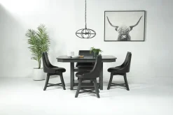 Mor Furniture New Haven Adjustable Extendable Dining Table & 4 Chairs In Brown