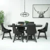Mor Furniture New Haven Adjustable Extendable Dining Table & 6 Chairs In Gray