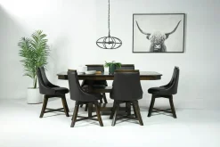 Mor Furniture New Haven Adjustable Extendable Dining Table & 6 Chairs In Gray