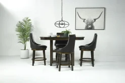Mor Furniture New Haven Adjustable Height Extendable Dining Table In Brown