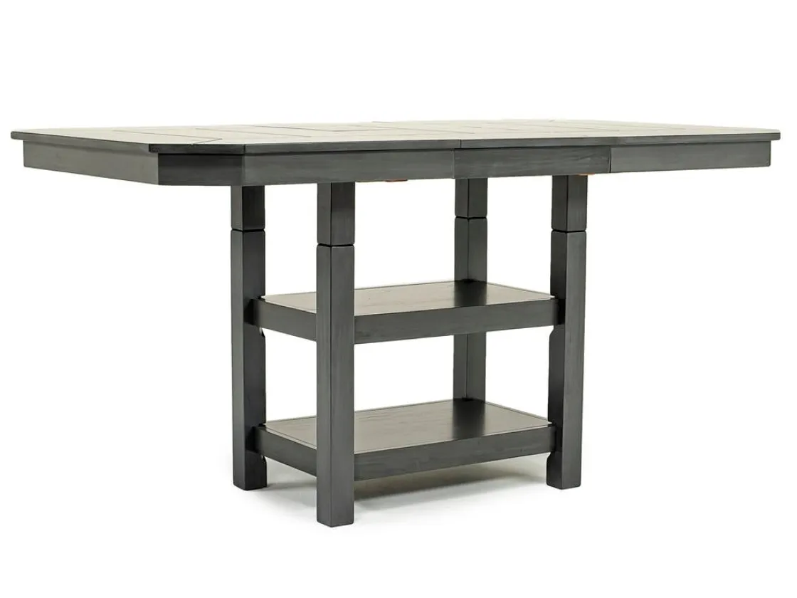 Mor Furniture New Haven Counter Height Adjustable Extendable Dining Table & 6 Stools In Brown