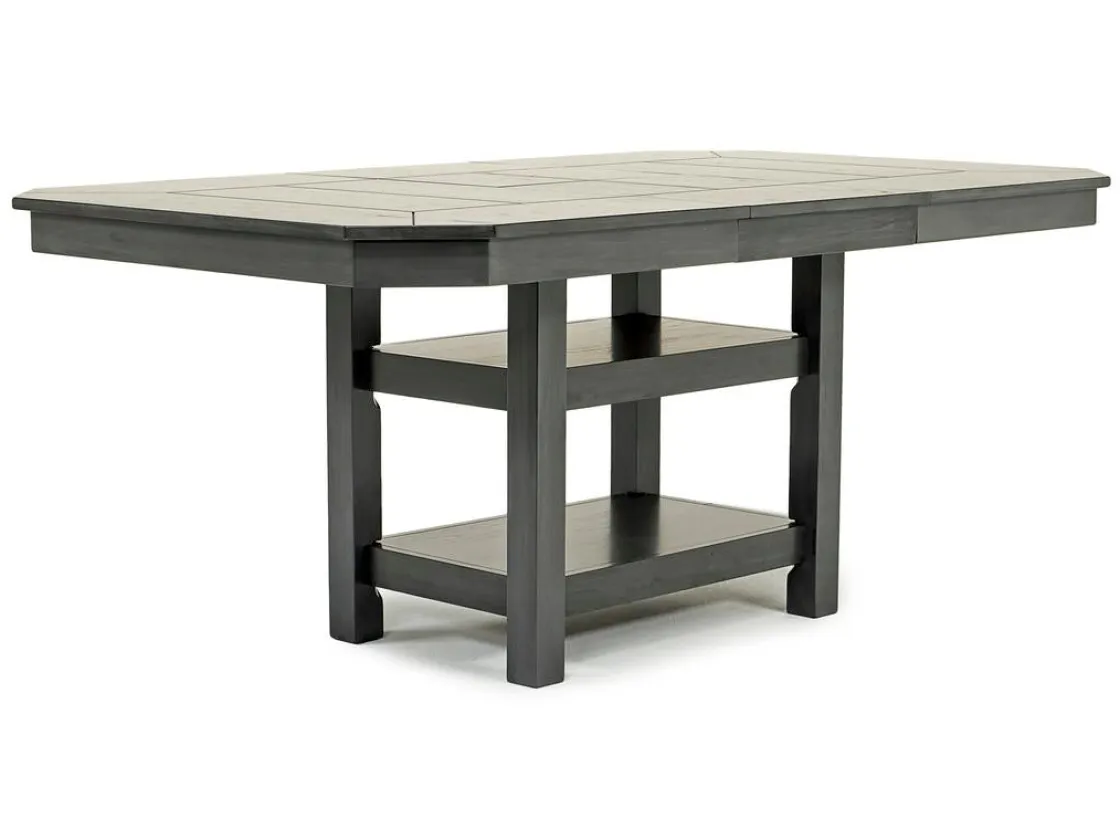 Mor Furniture New Haven Counter Height Adjustable Extendable Dining Table & 6 Stools In Brown