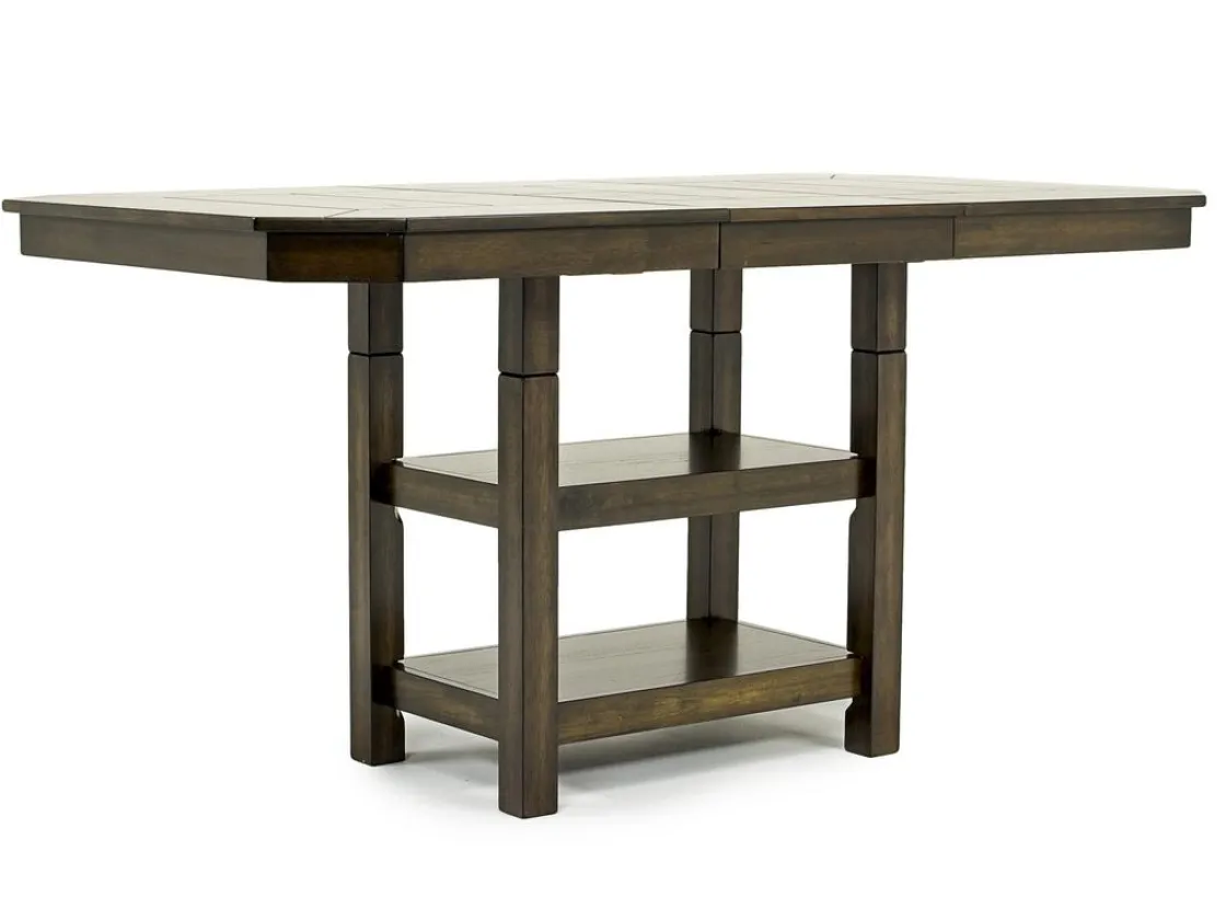 Mor Furniture New Haven Counter Height Adjustable Extendable Dining Table & 4 Stools In Gray