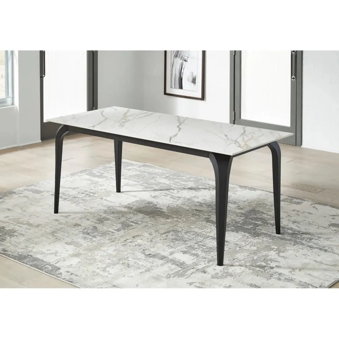 Mor Furniture Nicoya Dining Table In Black Sintered Stone