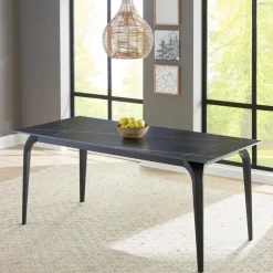 Mor Furniture Nicoya Dining Table In Black Sintered Stone