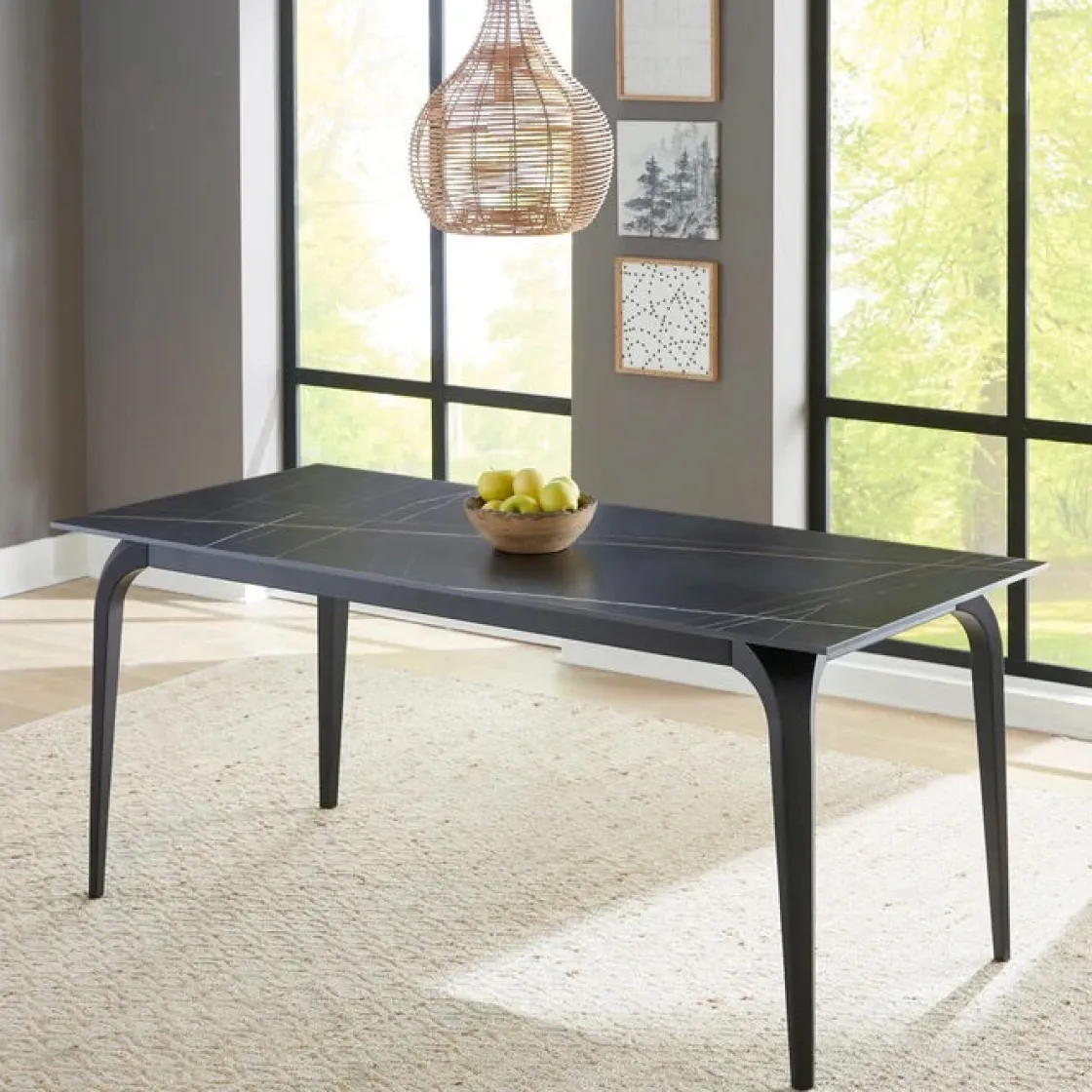 Mor Furniture Nicoya Dining Table In Black Sintered Stone