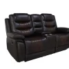 Mor Furniture Nikko Reclining Console Loveseat In Brown