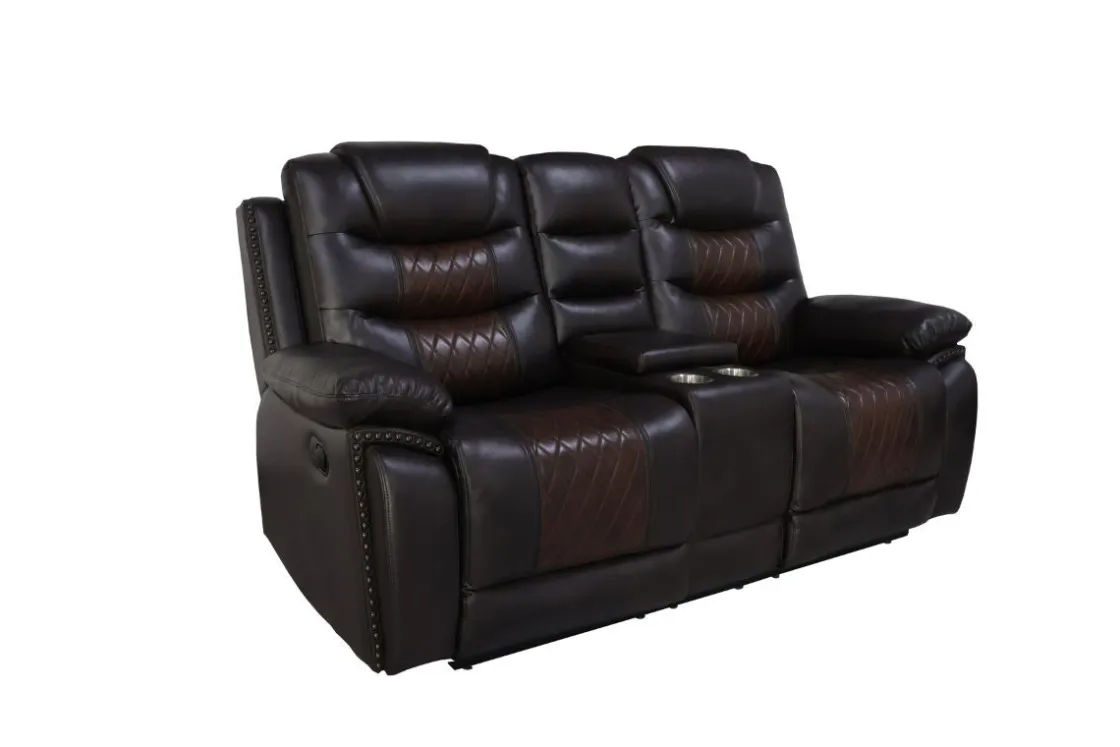 Mor Furniture Nikko Reclining Sofa & Console Loveseat In Brown