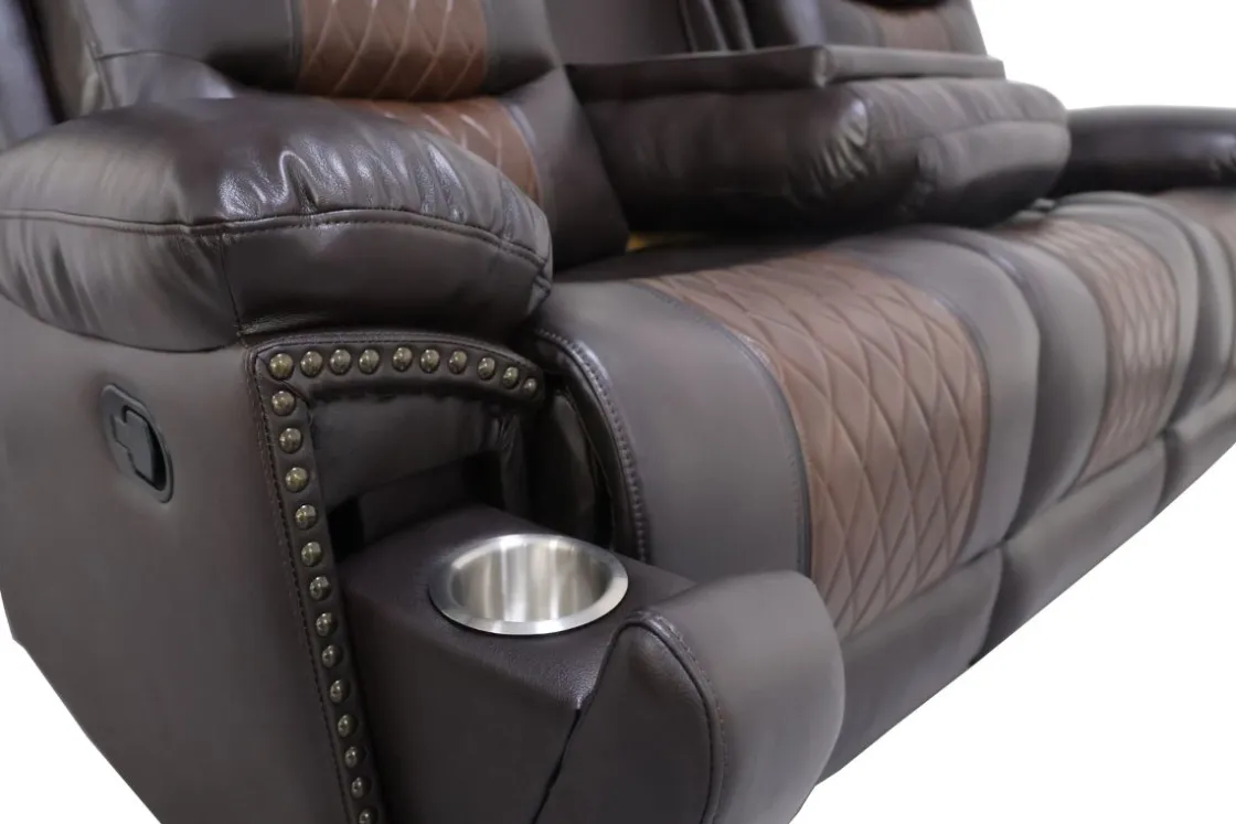 Mor Furniture Nikko Reclining Sofa & Console Loveseat In Brown