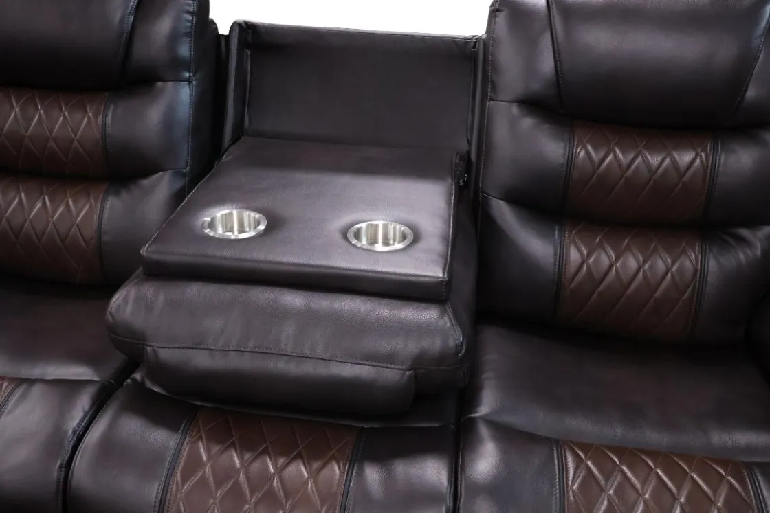 Mor Furniture Nikko Reclining Sofa & Console Loveseat In Brown