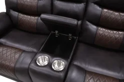 Mor Furniture Nikko Reclining Sofa & Console Loveseat In Brown