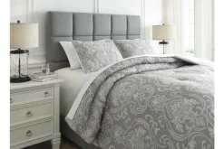 Mor Furniture Noel Comforter Set In Gray & Tan, Queen