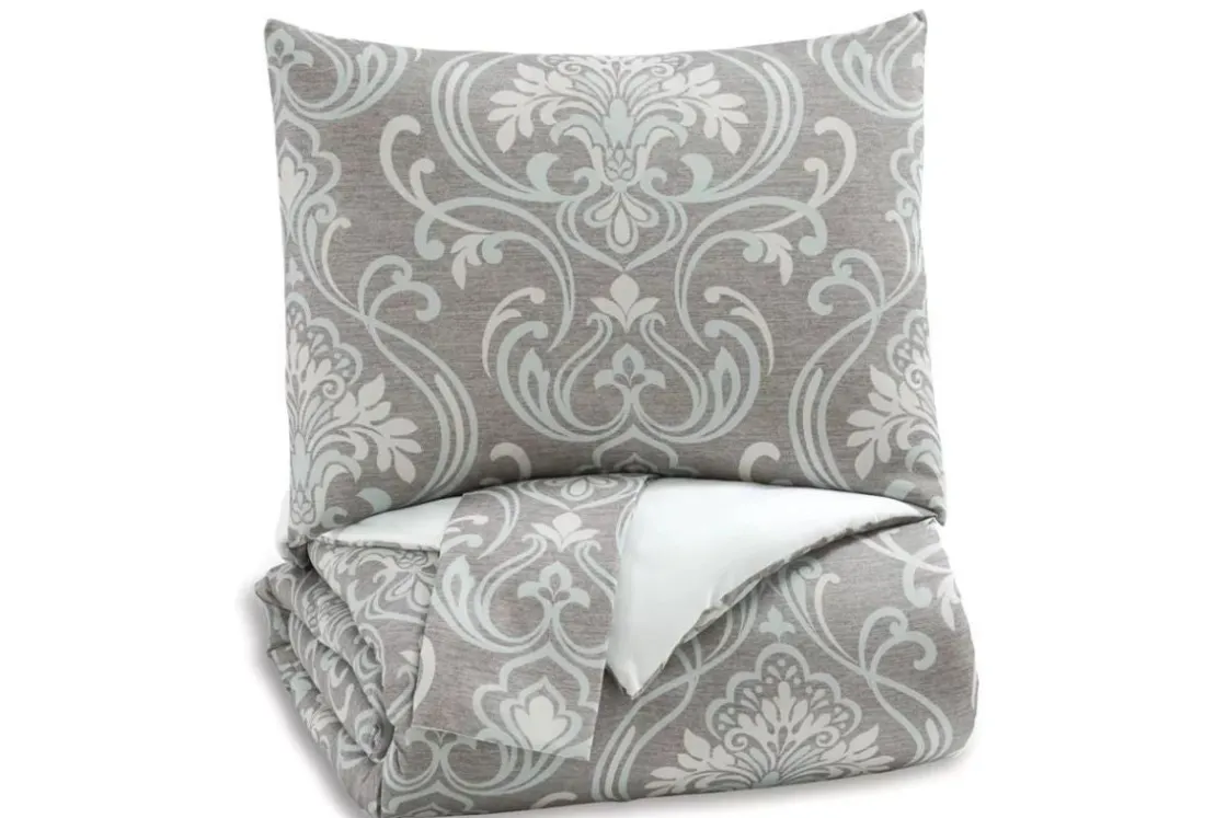Mor Furniture Noel Comforter Set In Gray & Tan, Queen