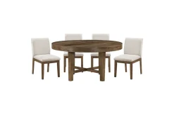 Mor Furniture Oaklyn Round Dining Table & 4 Chairs In Brown