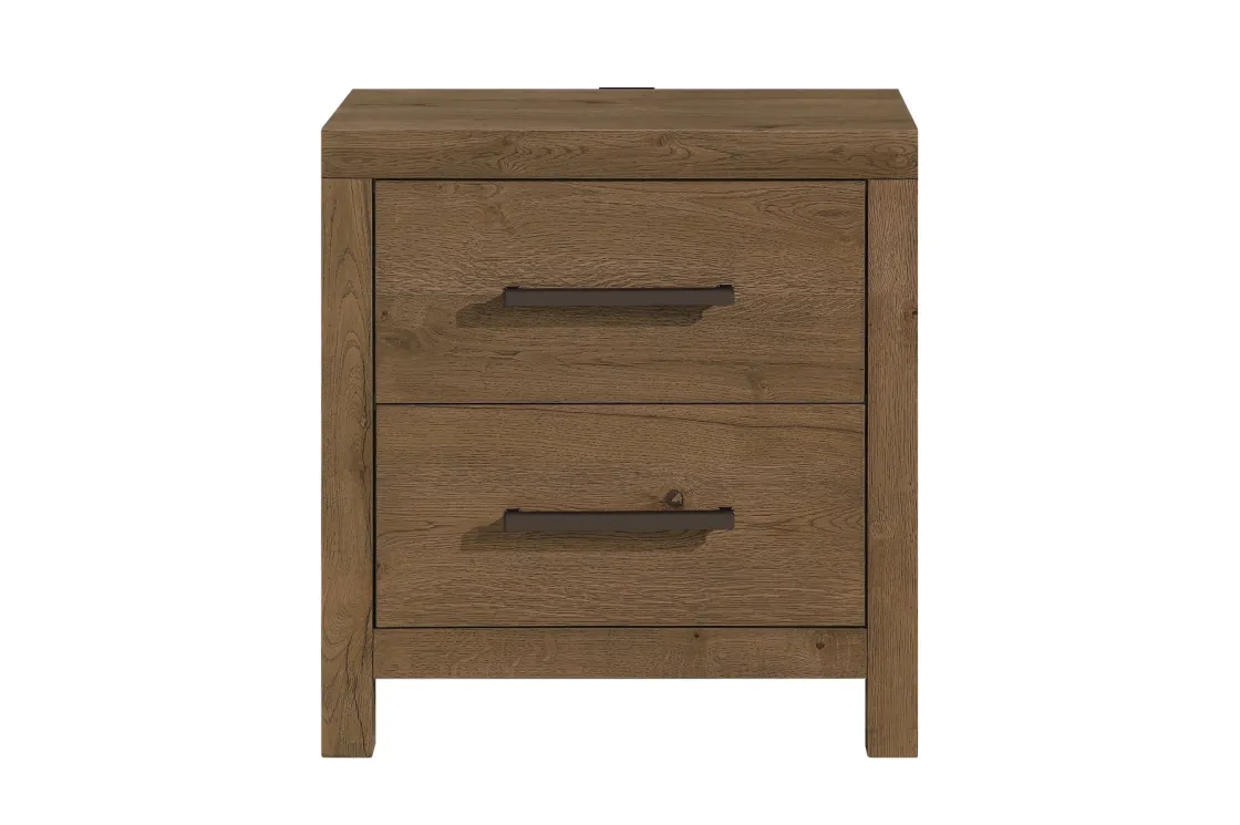 Mor Furniture Oaklyn Upholstered Panel Bed, Dresser, Mirror & Nightstand In Brown, Queen