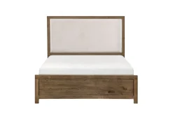 Mor Furniture Oaklyn Upholstered Panel Bed, Dresser, Mirror & Nightstand In Brown, Queen
